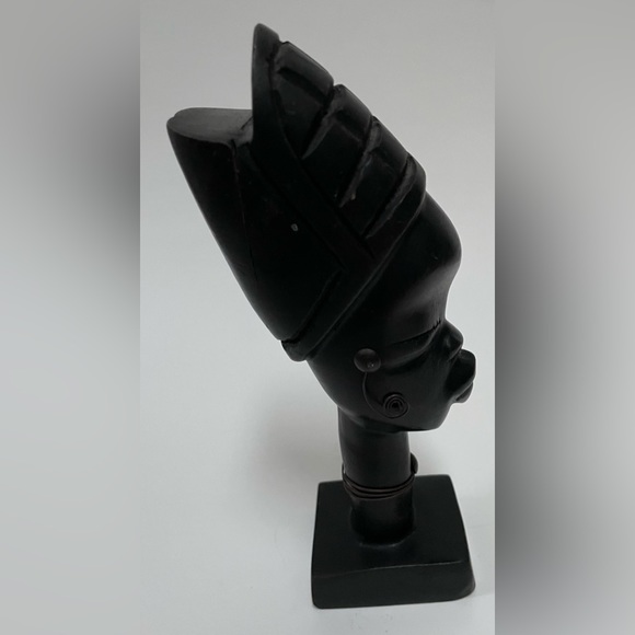 Vintage African Hand Carved Wood Woman Bust Sculpture Head Statue Figure Art 7” - Picture 2 of 6
